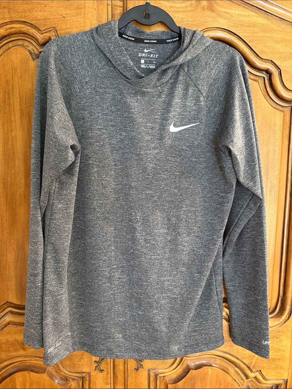 Nike Gray Heathered Dri-FIT Long Sleeve Hoodie